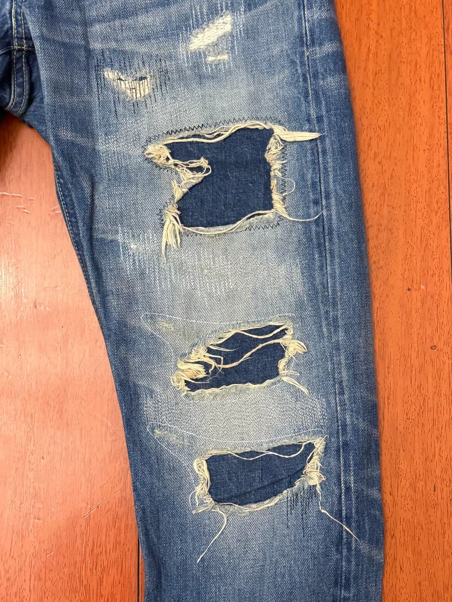 FDMTL FDMTL Slim Distressed Selvedge Jeans Size US 28 / EU 44 - 4 Thumbnail