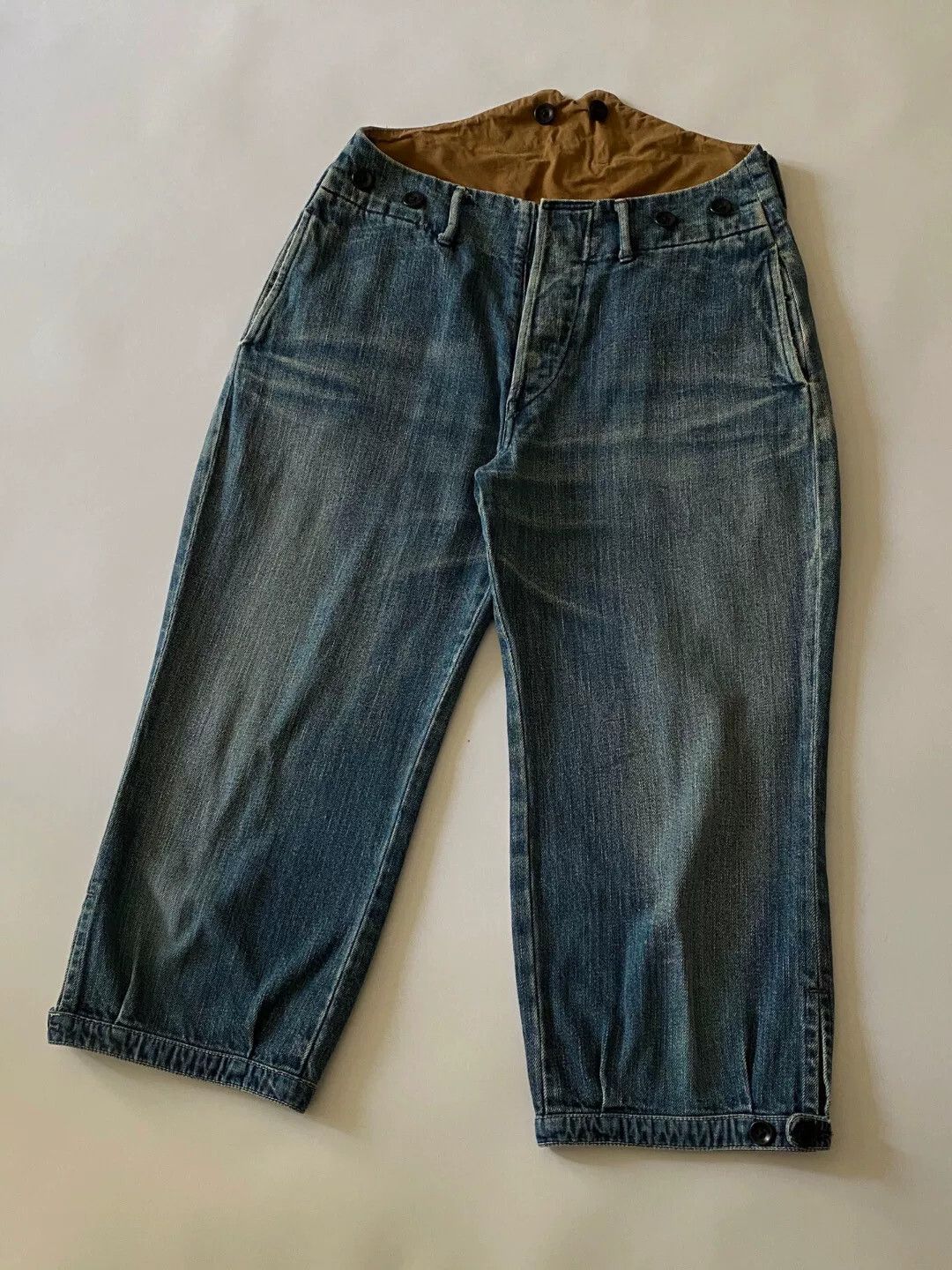 Kapital KAPITAL Washed Distressed Loose Crop Jeans Size 22" - 2 Thumbnail