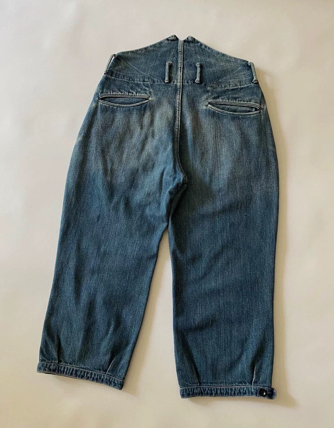 Kapital KAPITAL Washed Distressed Loose Crop Jeans Size 22" - 3 Thumbnail