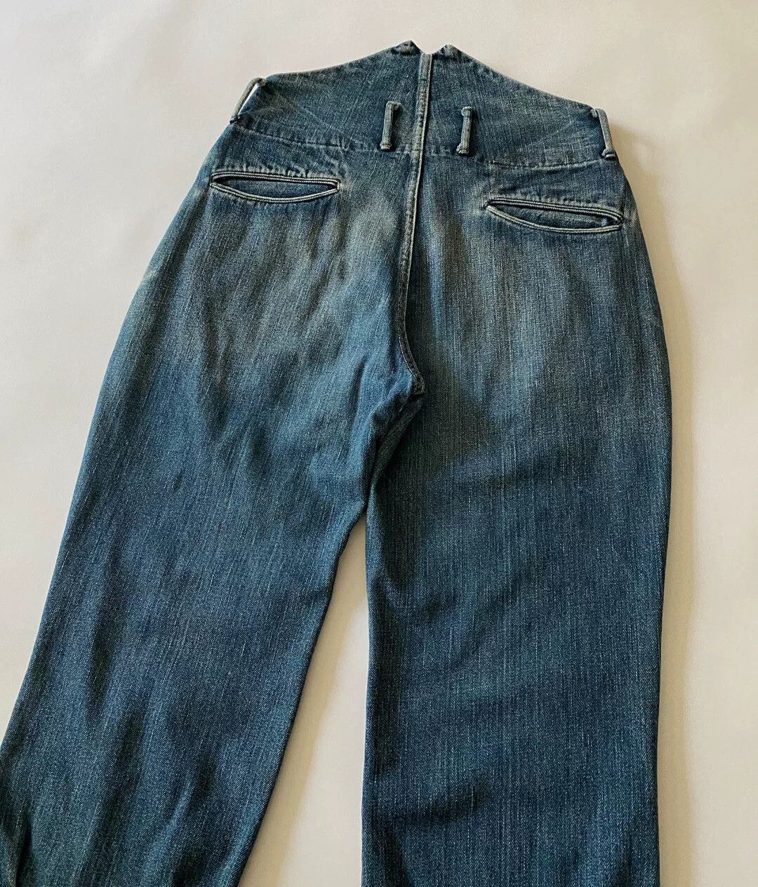 Kapital KAPITAL Washed Distressed Loose Crop Jeans Size 22" - 4 Thumbnail