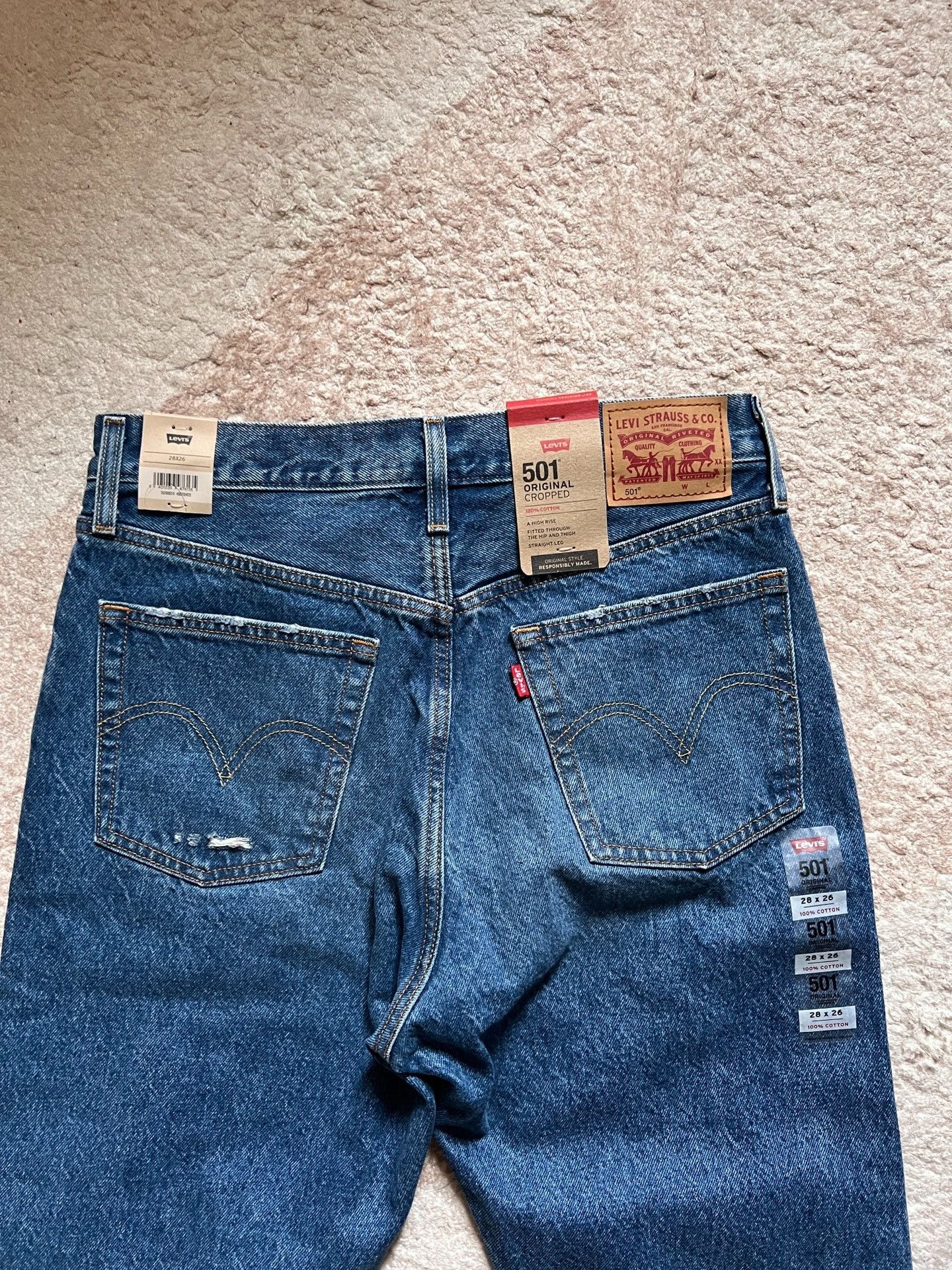 Levi's New Levi's 501 Mid-Rise Straight Ripped Jeans Size 28" / US 6 / IT 42 - 5 Thumbnail