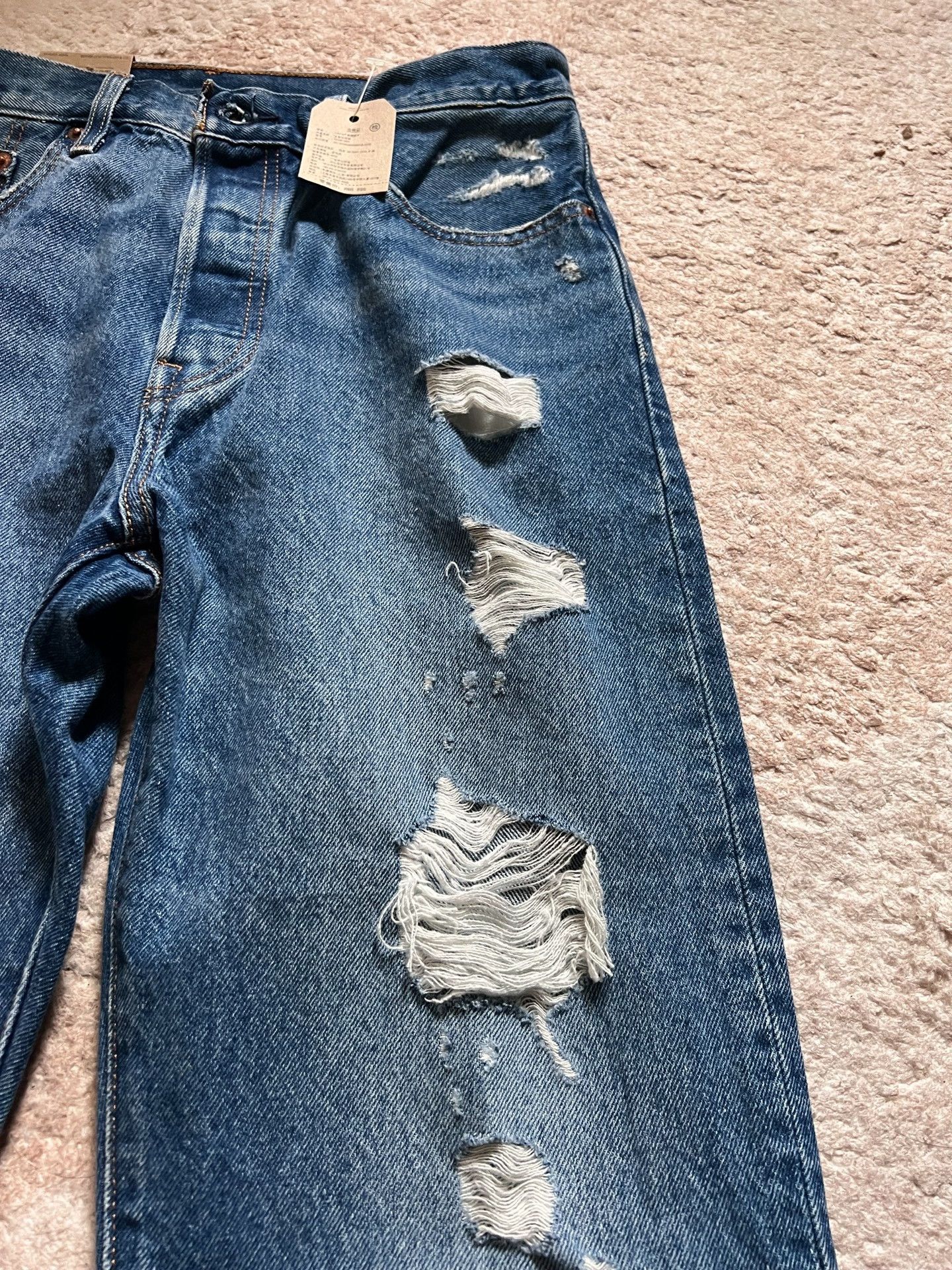 Levi's New Levi's 501 Mid-Rise Straight Ripped Jeans Size 28" / US 6 / IT 42 - 2 Thumbnail