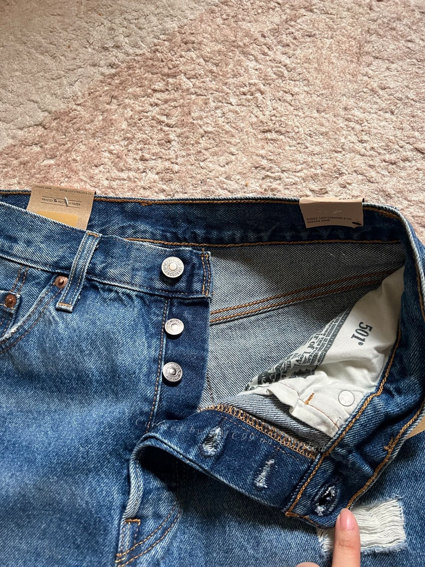 Levi's New Levi's 501 Mid-Rise Straight Ripped Jeans Size 28" / US 6 / IT 42 - 8 Thumbnail