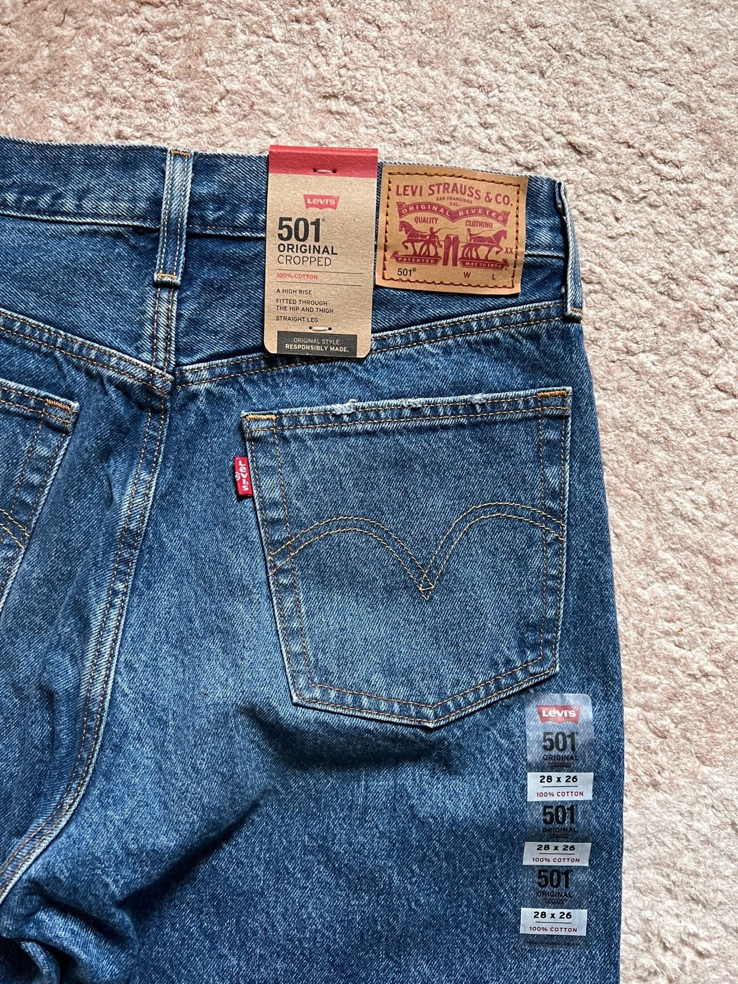 Levi's New Levi's 501 Mid-Rise Straight Ripped Jeans Size 28" / US 6 / IT 42 - 6 Thumbnail