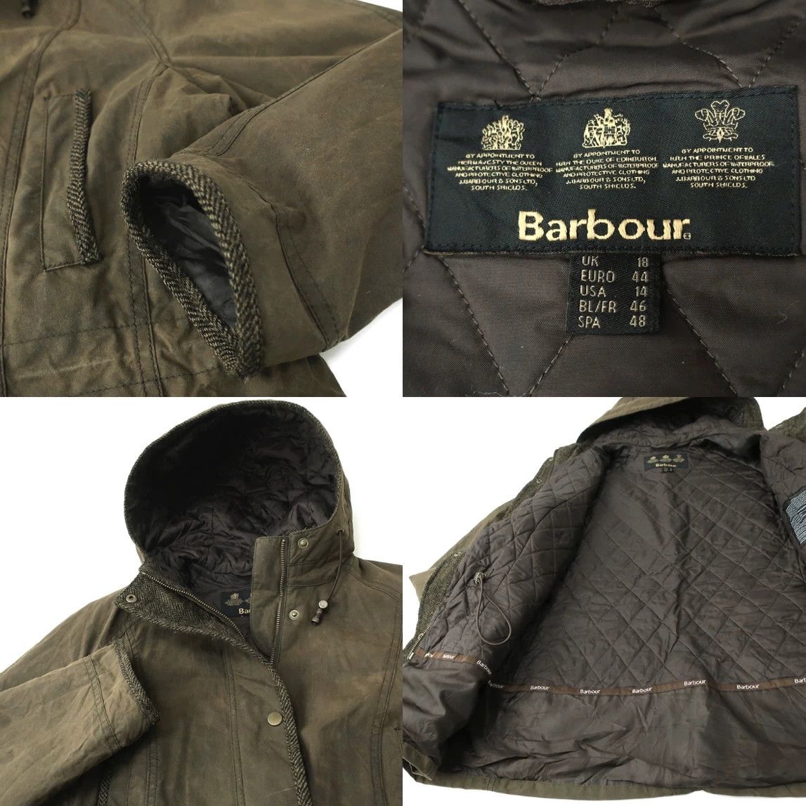 Vintage Vintage Barbour Women's Waxed Jacket Size L / US 10 / IT 46 - 2 Thumbnail