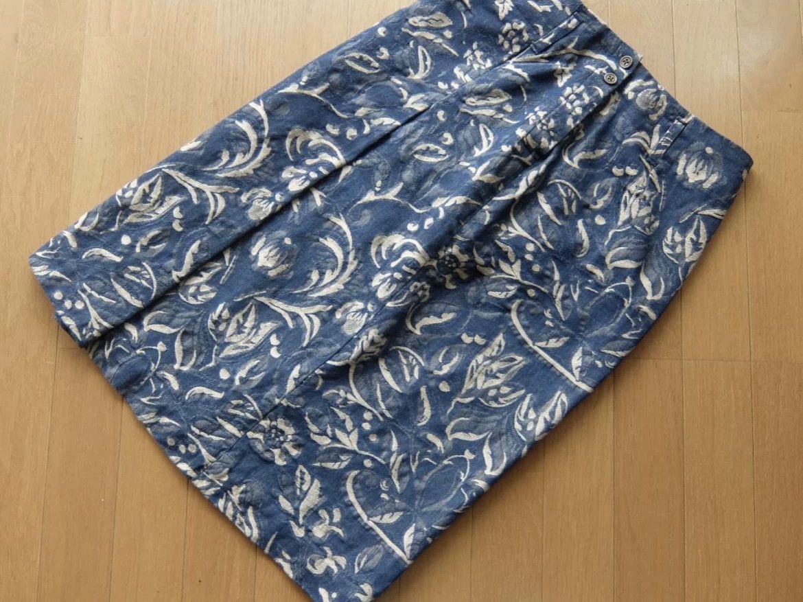 45rpm 45r Indigo Embroidered Floral Skirt Size 22" - 2 Thumbnail