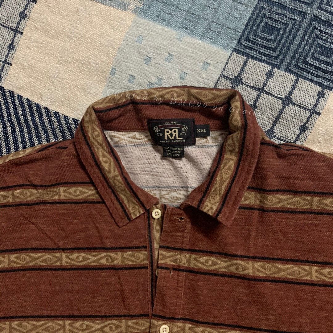 RRL Ralph Lauren RRL Double RL Striped Polo Shirt Size US XXL / EU 58 / 5 - 3 Thumbnail