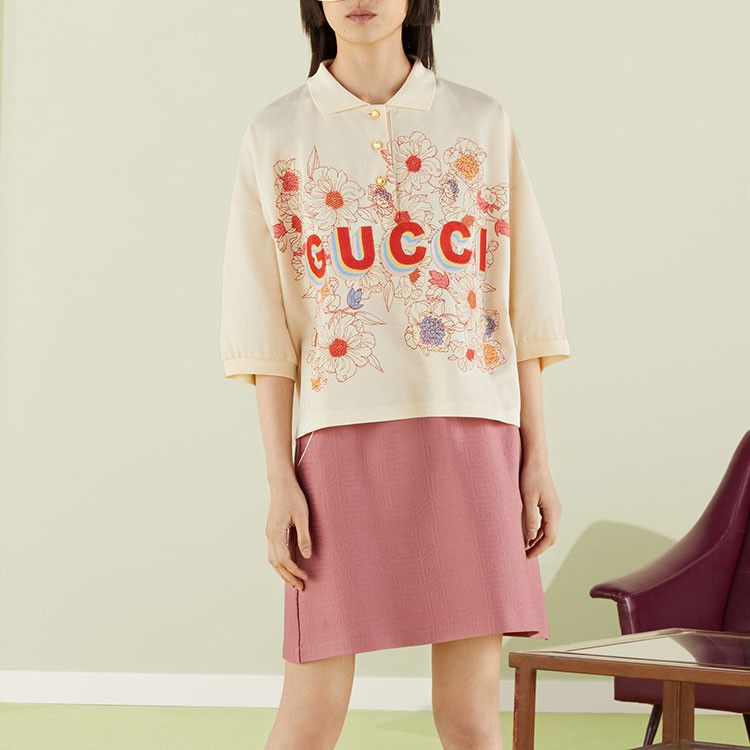 Gucci Gucci Floral Logo Polo Shirt XXS Size XXS / US 00 / IT 34 - 9 Thumbnail