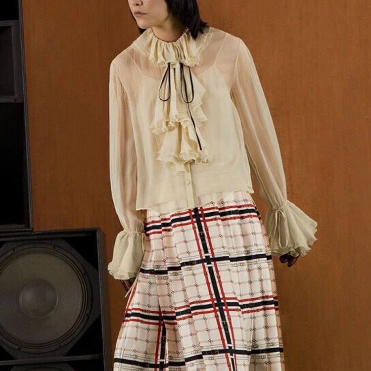 Gucci Gucci Ruffled Silk Blouse Size IT 40 Size S / US 4 / IT 40 - 10 Thumbnail