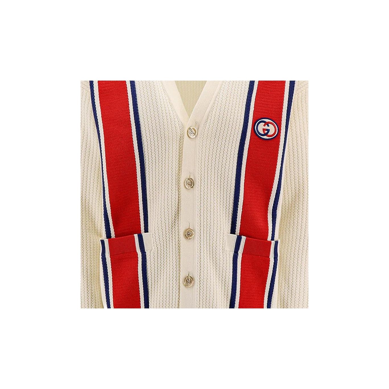 Gucci Gucci Striped Interlocking G V-Neck Cardigan Size S Size US S / EU 44-46 / 1 - 11 Thumbnail