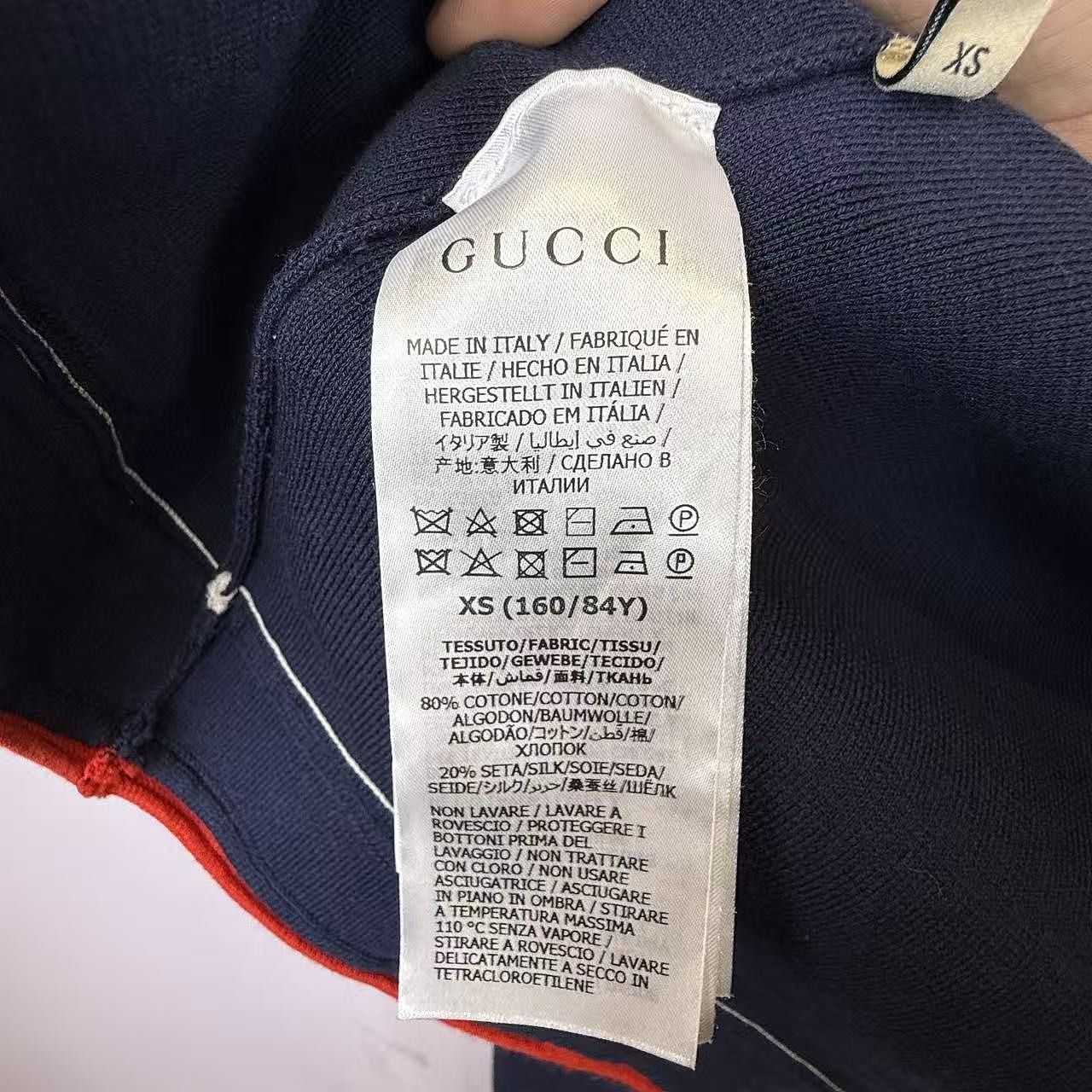 Gucci Gucci Navy Cotton Silk Cardigan Size XS Size XS / US 0-2 / IT 36-38 - 4 Thumbnail