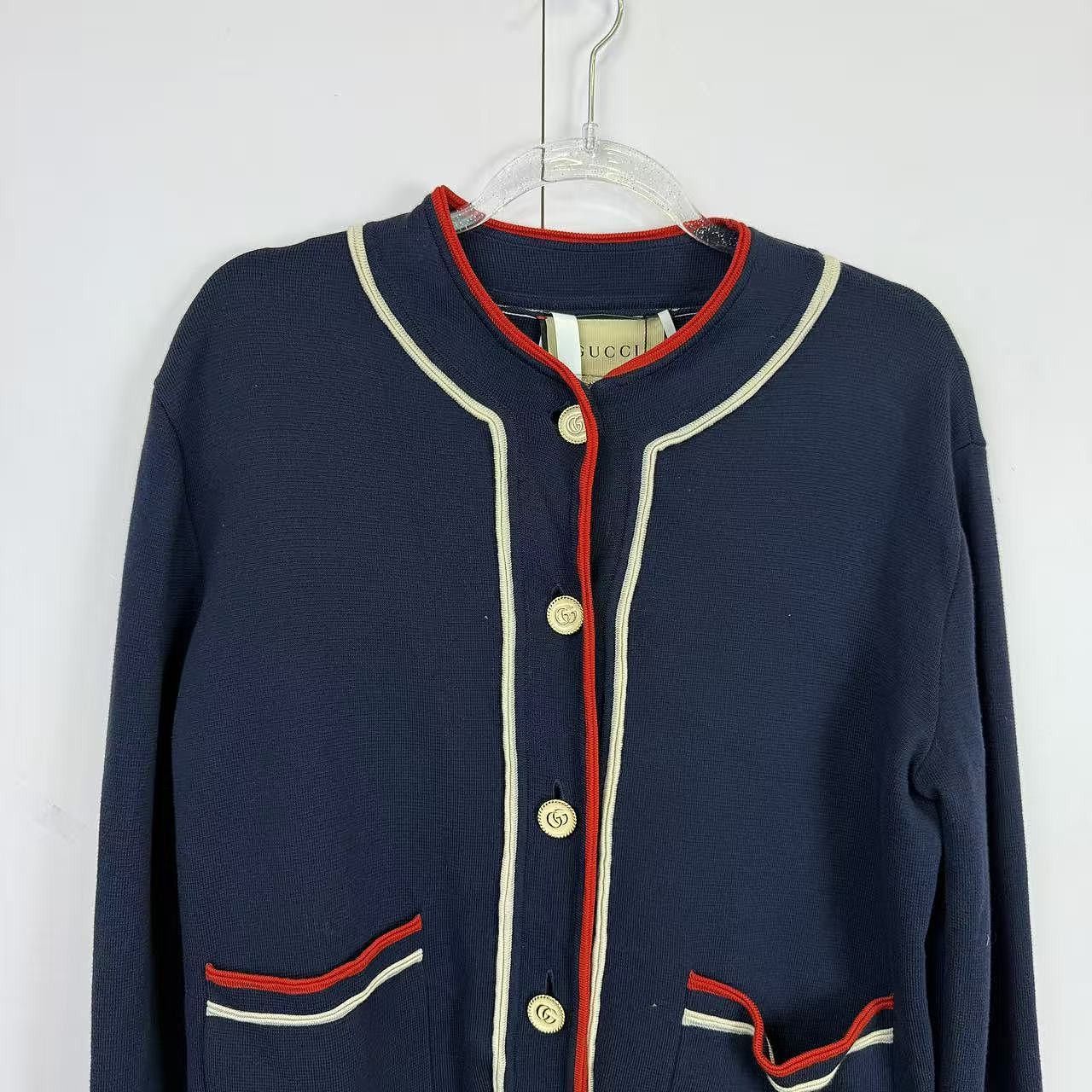 Gucci Gucci Navy Cotton Silk Cardigan Size XS Size XS / US 0-2 / IT 36-38 - 8 Thumbnail
