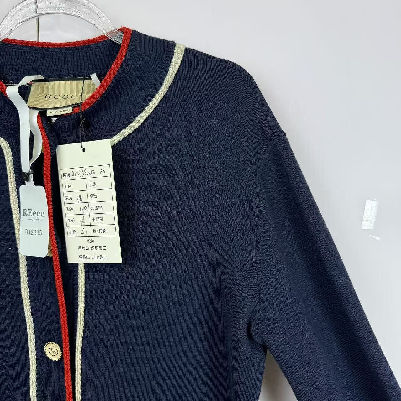 Gucci Gucci Navy Cotton Silk Cardigan Size XS Size XS / US 0-2 / IT 36-38 - 6 Thumbnail