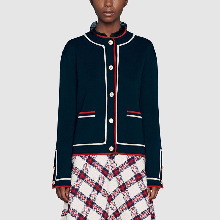 Gucci Gucci Navy Cotton Silk Cardigan Size XS Size XS / US 0-2 / IT 36-38 - 10 Thumbnail