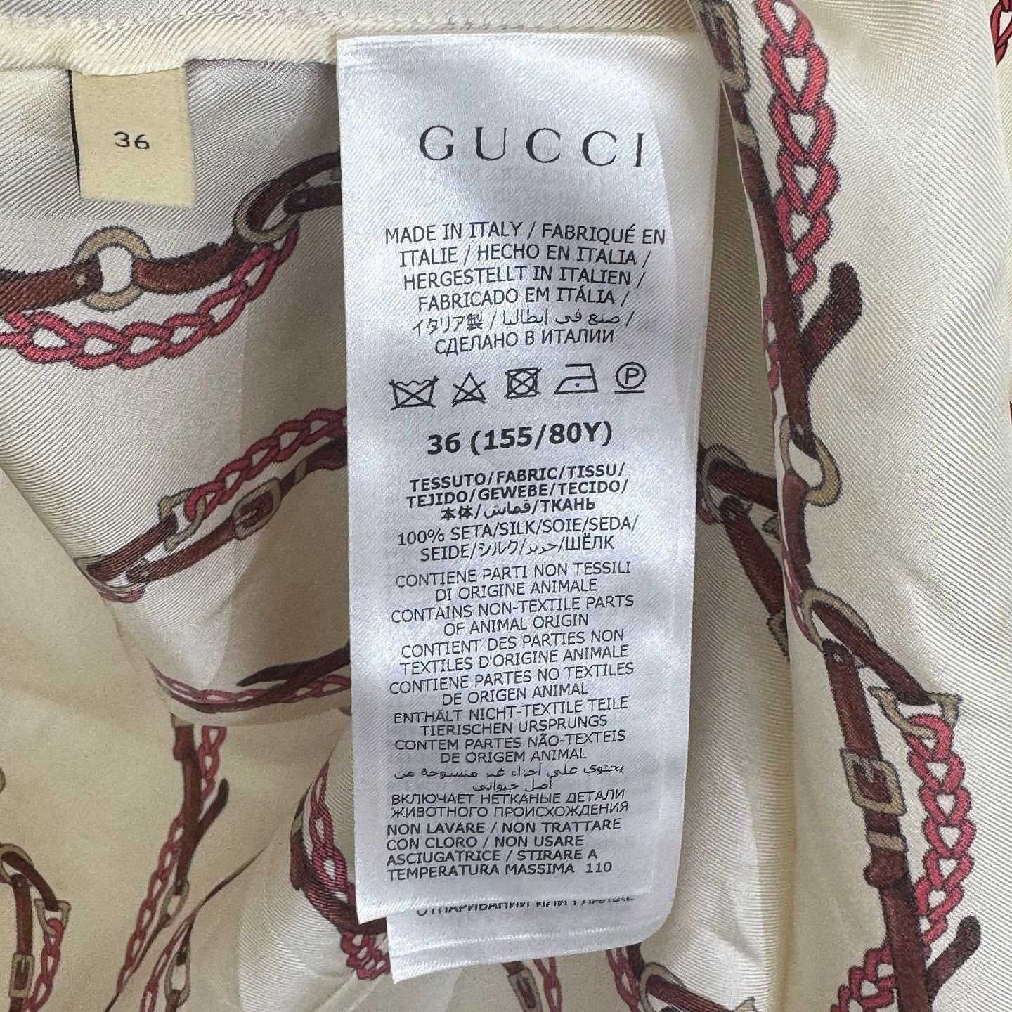 Gucci Gucci Chain Animal Print Silk Button Up Size 36 Size XS / US 0-2 / IT 36-38 - 5 Thumbnail