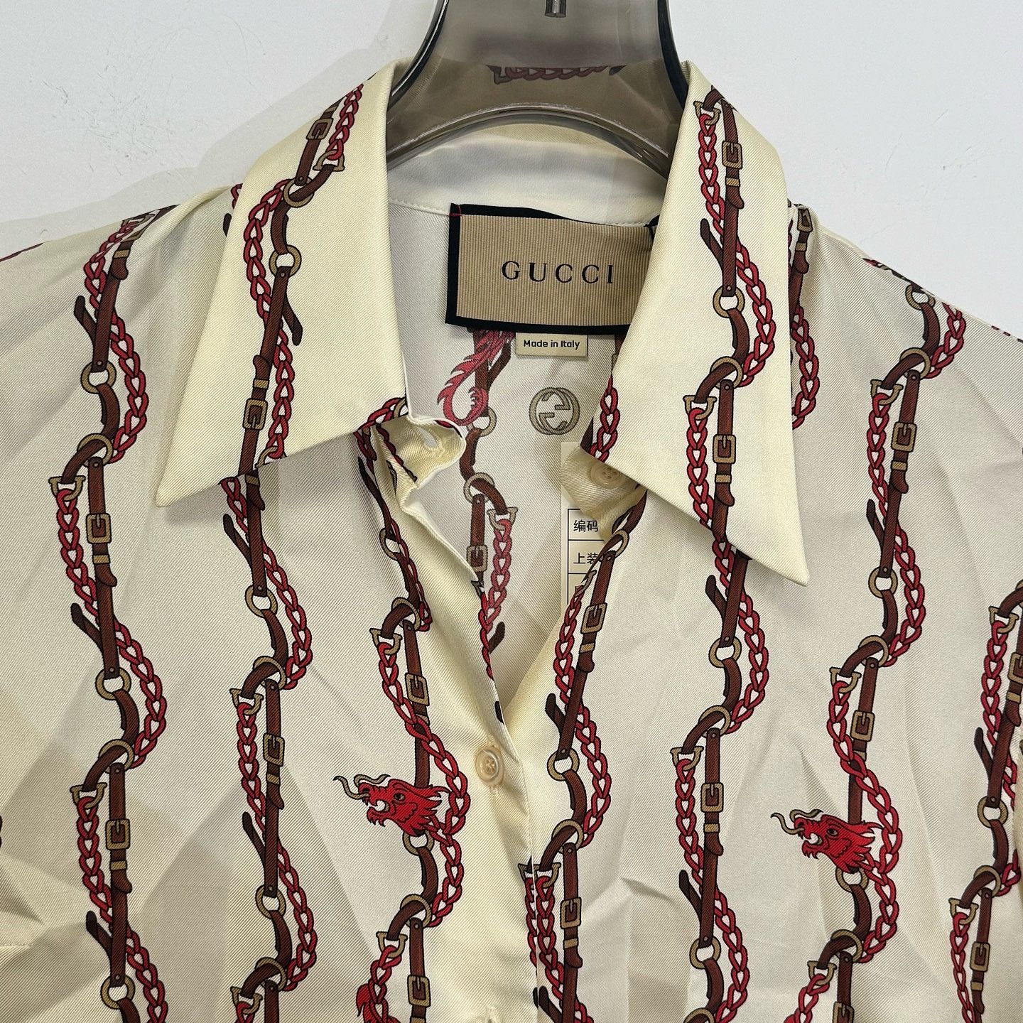 Gucci Gucci Chain Animal Print Silk Button Up Size 36 Size XS / US 0-2 / IT 36-38 - 6 Thumbnail