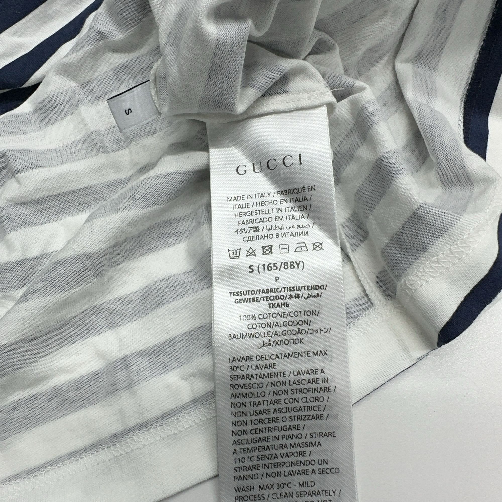 Gucci Gucci Striped Logo T-Shirt Size S Size US S / EU 44-46 / 1 - 4 Thumbnail