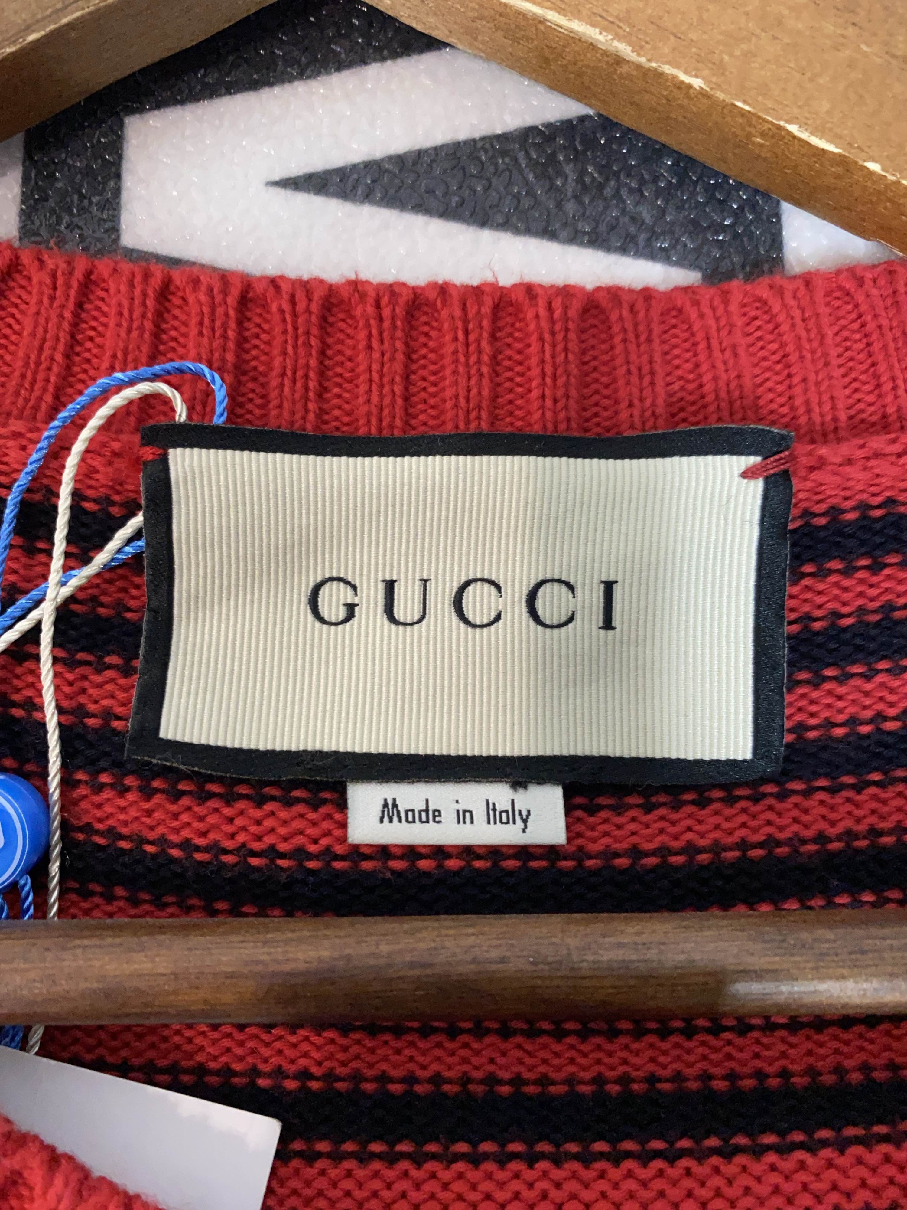 Gucci Gucci GG Pattern Stripe Knit Sweater Size L Size US L / EU 52-54 / 3 - 3 Thumbnail