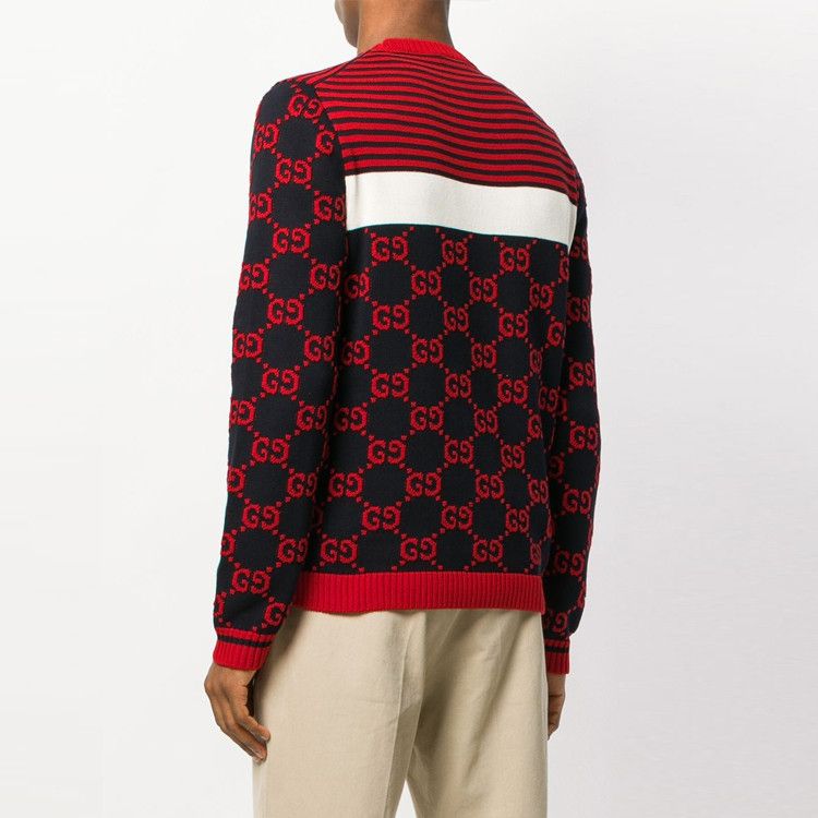 Gucci Gucci GG Pattern Stripe Knit Sweater Size L Size US L / EU 52-54 / 3 - 6 Thumbnail