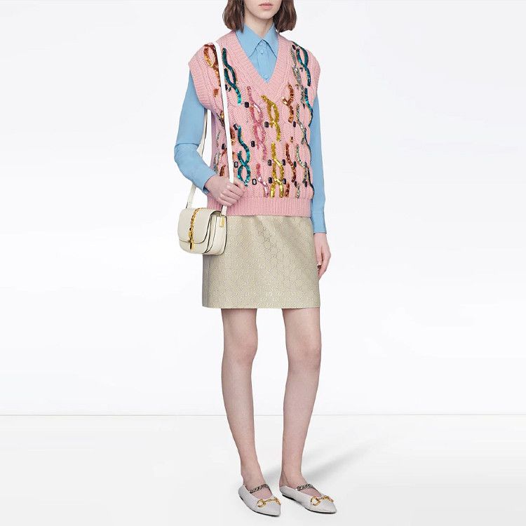 Gucci Gucci GG Logo Wool Silk Mini Skirt IT 38 Size 26" / US 2 / IT 38 - 9 Thumbnail