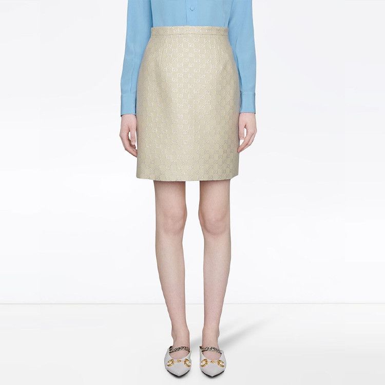 Gucci Gucci GG Logo Wool Silk Mini Skirt IT 38 Size 26" / US 2 / IT 38 - 10 Thumbnail