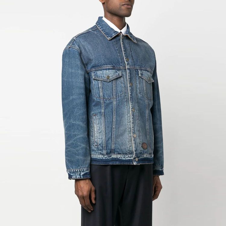 Gucci Gucci Logo Leather Patch Denim Jacket Size L Size US L / EU 52-54 / 3 - 7 Thumbnail