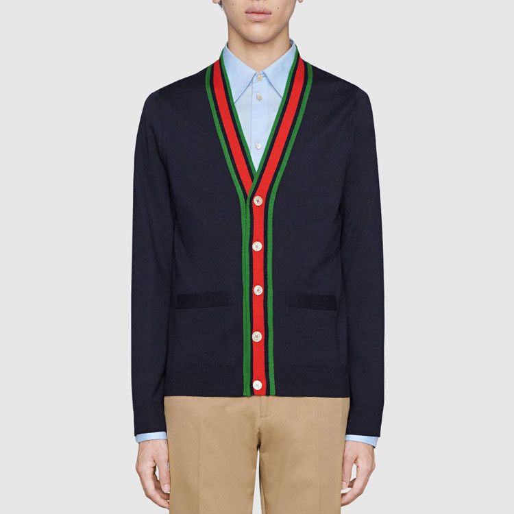 Gucci Gucci Web Trim Cardigan Size XXL Size US XXL / EU 58 / 5 - 7 Thumbnail