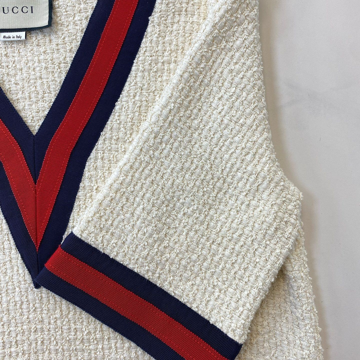 Gucci Gucci V-Neck Stripe Trim Knit Mini Dress Size 42 Size M / US 6-8 / IT 42-44 - 13 Thumbnail