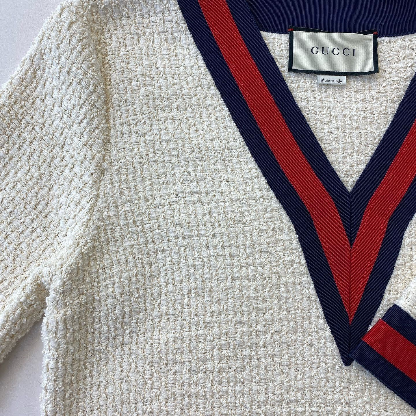 Gucci Gucci V-Neck Stripe Trim Knit Mini Dress Size 42 Size M / US 6-8 / IT 42-44 - 14 Thumbnail