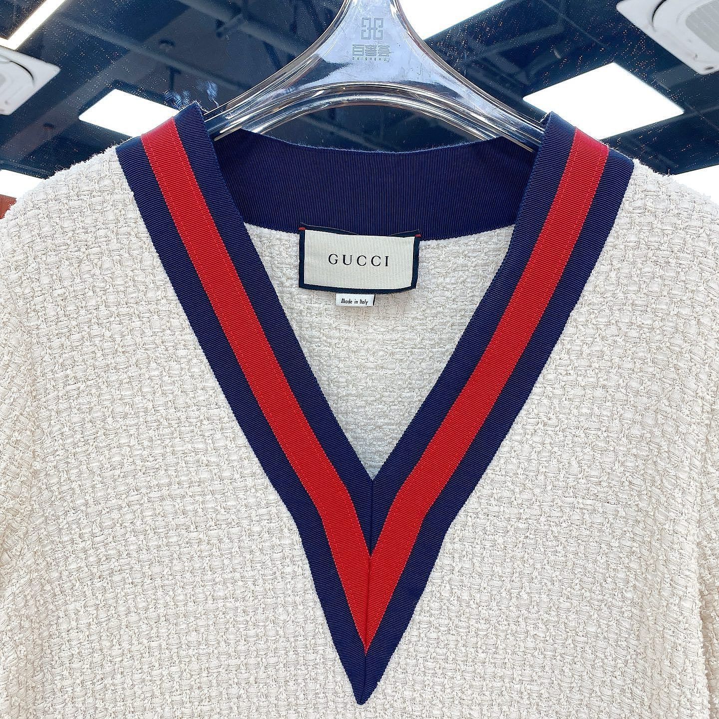Gucci Gucci V-Neck Stripe Trim Knit Mini Dress Size 42 Size M / US 6-8 / IT 42-44 - 8 Thumbnail