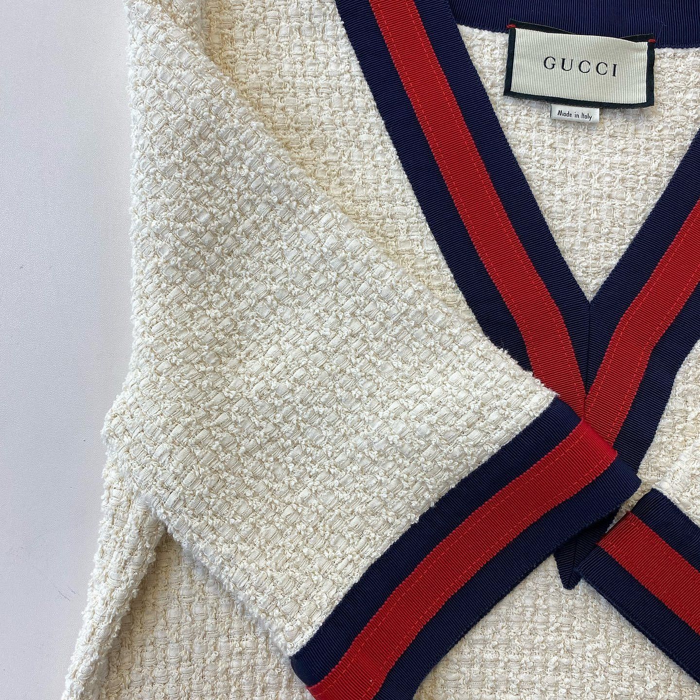 Gucci Gucci V-Neck Stripe Trim Knit Mini Dress Size 42 Size M / US 6-8 / IT 42-44 - 15 Thumbnail