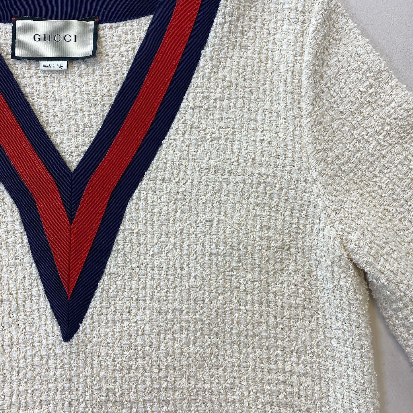 Gucci Gucci V-Neck Stripe Trim Knit Mini Dress Size 42 Size M / US 6-8 / IT 42-44 - 11 Thumbnail