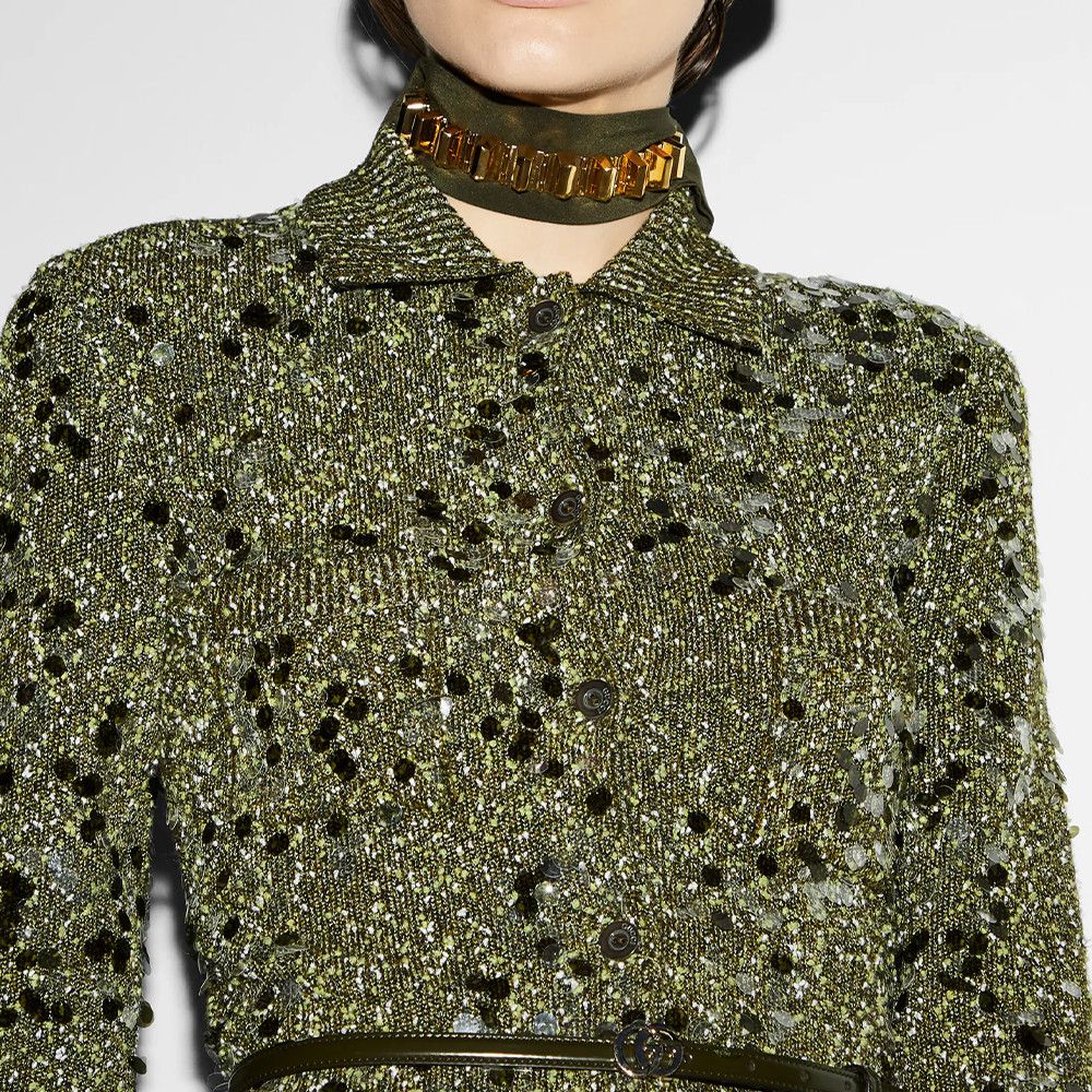 Gucci Gucci Sequined Polo Button Up Shirt Size S Size S / US 4 / IT 40 - 15 Thumbnail