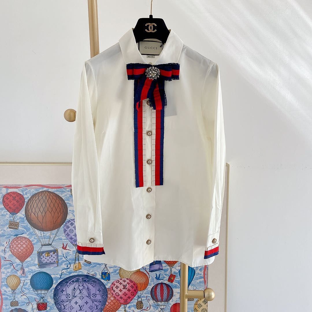 Gucci Gucci Ribbon Button Up Shirt IT 38 Size XS / US 0-2 / IT 36-38 - 5 Thumbnail