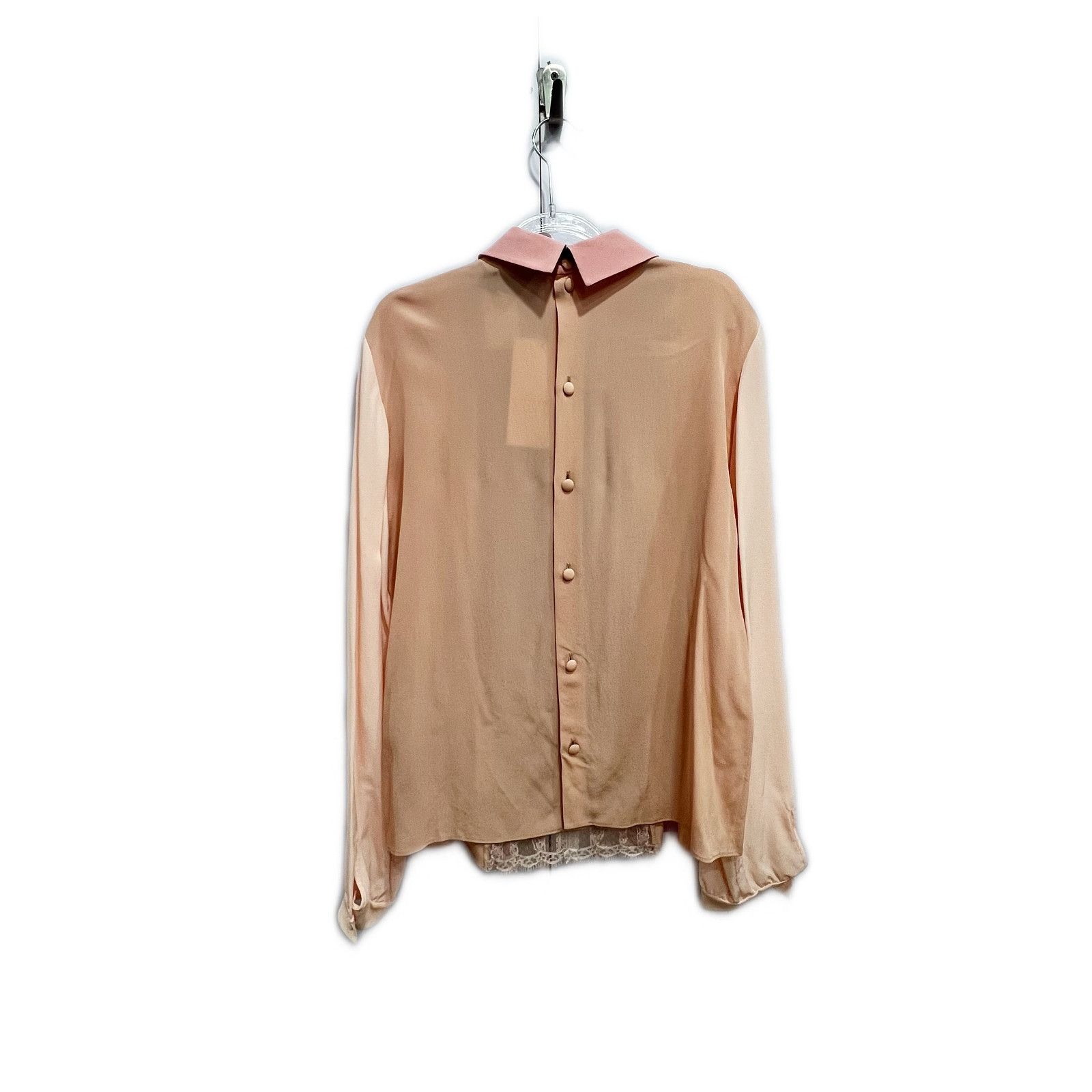 Gucci Gucci Pink Lace Trim Silk Shirt Size 44 Size M / US 6-8 / IT 42-44 - 2 Thumbnail