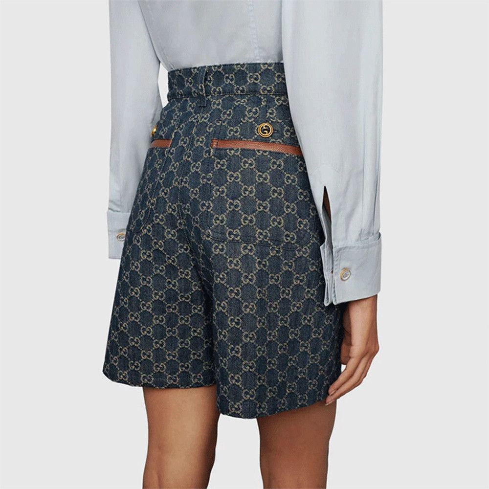 Gucci Gucci GG Logo Denim Shorts Size 36 Size 25" / US 0 / IT 36 - 11 Thumbnail