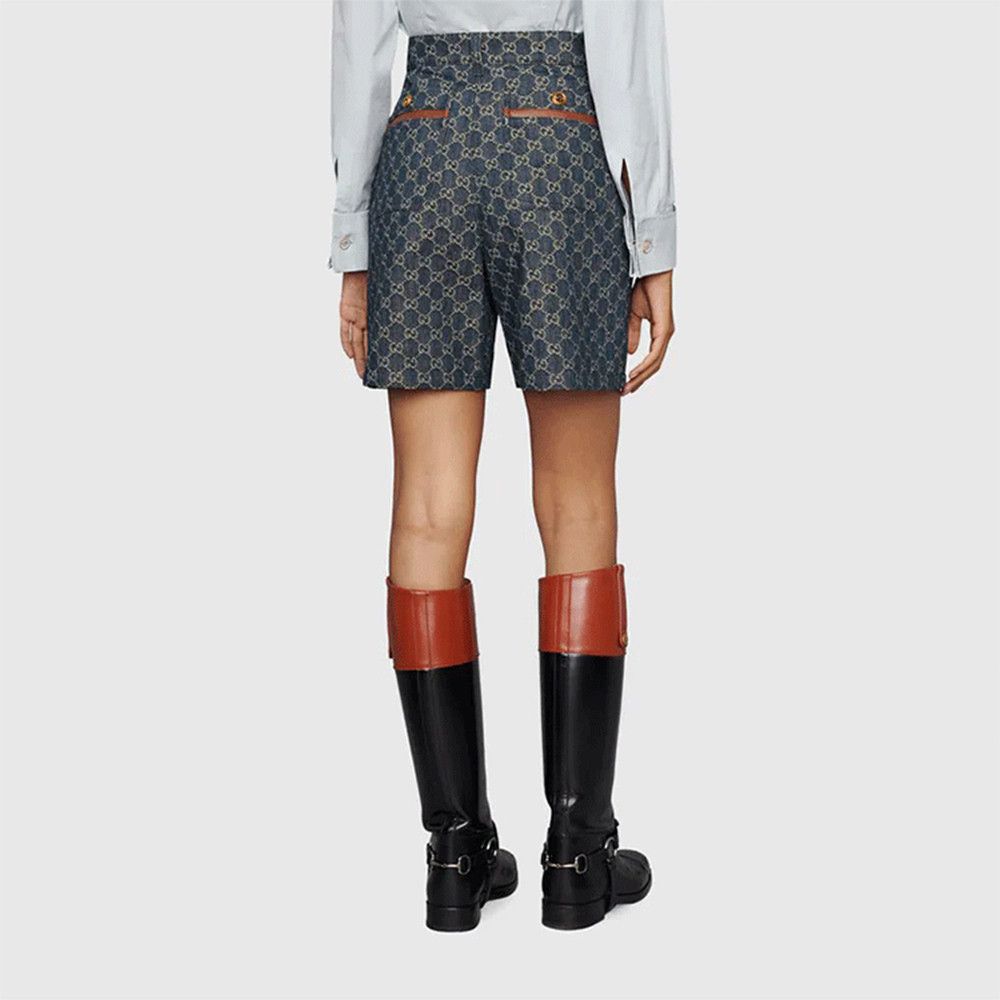Gucci Gucci GG Logo Denim Shorts Size 36 Size 25" / US 0 / IT 36 - 10 Thumbnail