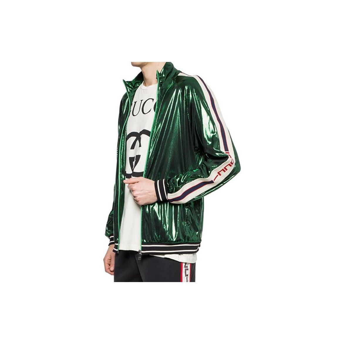 Gucci Gucci Metallic Logo Stripe Track Jacket Size S Size US S / EU 44-46 / 1 - 10 Thumbnail