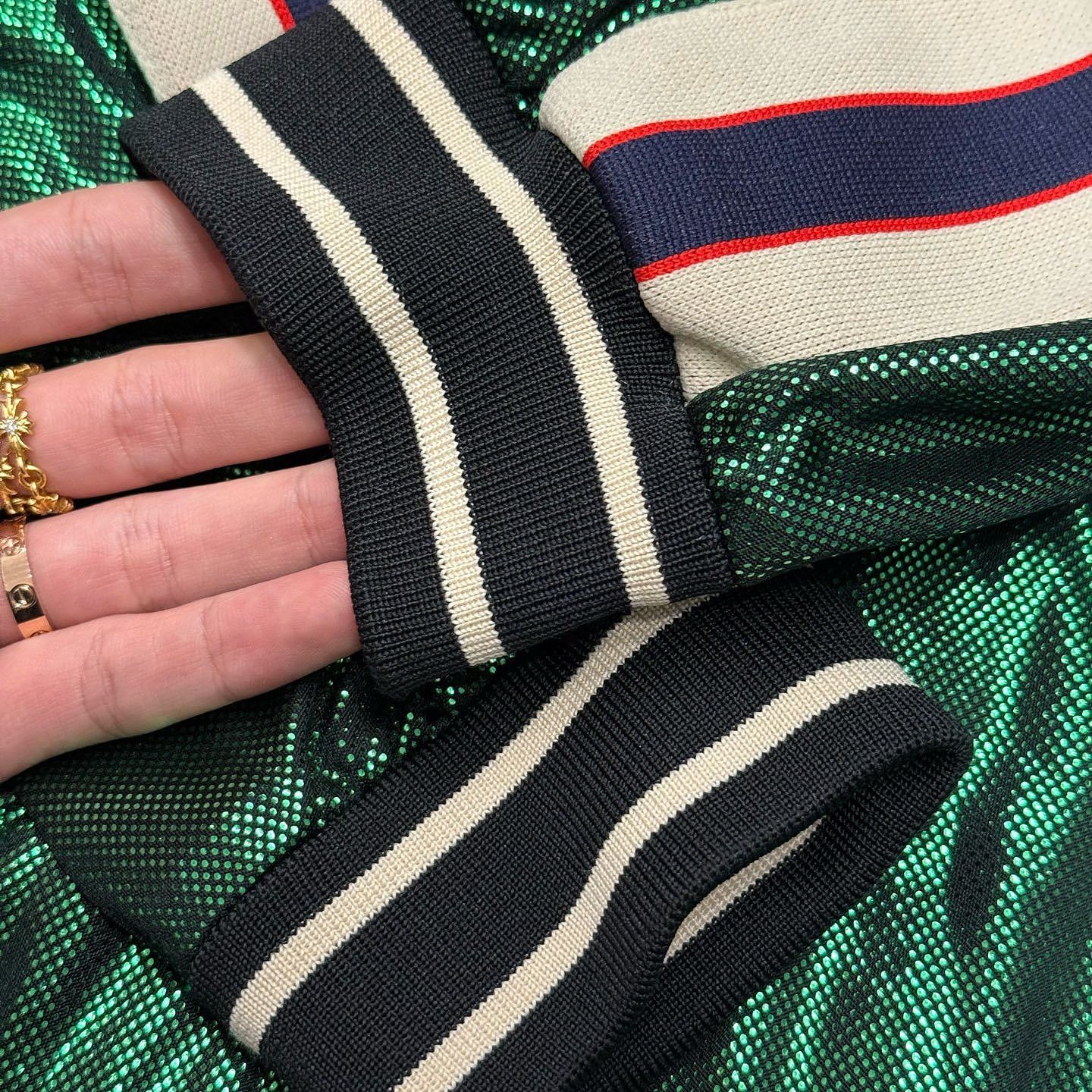 Gucci Gucci Metallic Logo Stripe Track Jacket Size S Size US S / EU 44-46 / 1 - 5 Thumbnail