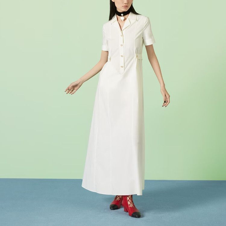 Gucci Gucci White Cotton Maxi Dress Size 38 Size XS / US 0-2 / IT 36-38 - 6 Thumbnail