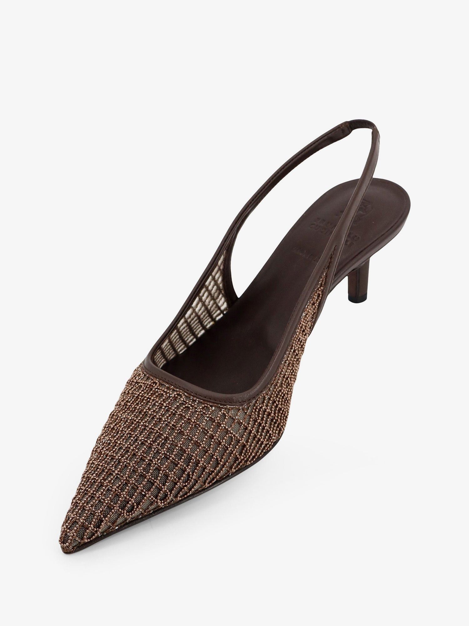 Brunello Cucinelli Brunello Cucinelli Leather décolleté with Precious Net detail IT 40 Women - USA Tariffs Included Size US 10 / IT 40 - 4 Thumbnail