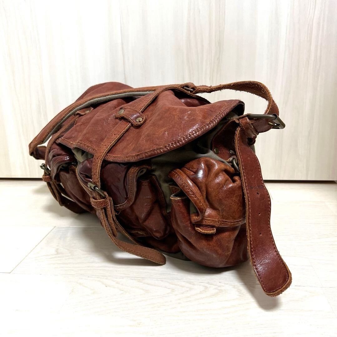 Vintage TOUGH JEANSMITH Vintage Waxed Leather Crossbody Bag Size ONE SIZE - 3 Thumbnail