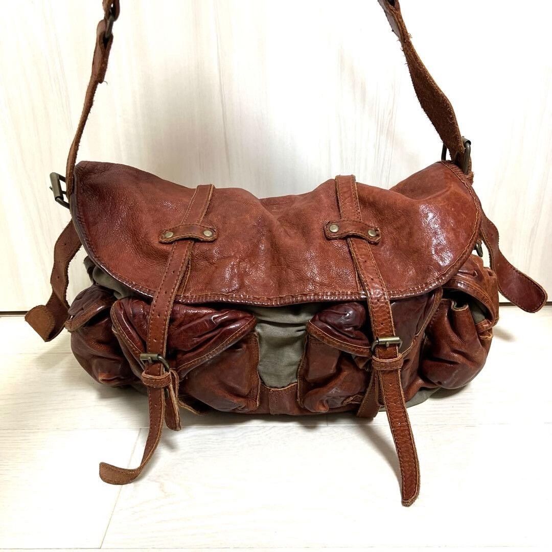 Vintage TOUGH JEANSMITH Vintage Waxed Leather Crossbody Bag Size ONE SIZE - 2 Thumbnail