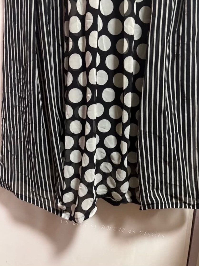 gomme Polka Dot Stripe Long Skirt Size 40" / US 18 - 4 Thumbnail