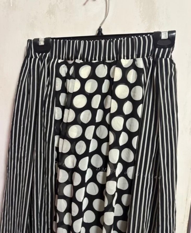 gomme Polka Dot Stripe Long Skirt Size 40" / US 18 - 2 Thumbnail