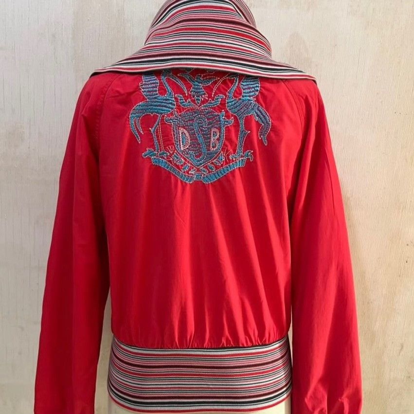 Diesel Diesel Vintage High Collar Red Sport Jacket Size S / US 4 / IT 40 - 4 Thumbnail