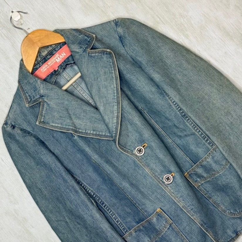 Junya Watanabe Junya Watanabe Denim Suit Collar Jacket Size US M / EU 48-50 / 2 - 2 Thumbnail