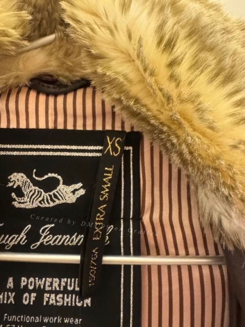 Vintage Tough Jeansmith Fur Collar Leather Jacket Size US XS / EU 42 / 0 - 2 Thumbnail