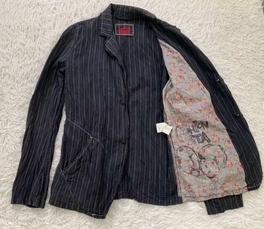 Marithe + Francois Girbaud Marithe Francois Girbaud Striped Collar Coat Size US L / EU 52-54 / 3 - 5 Thumbnail