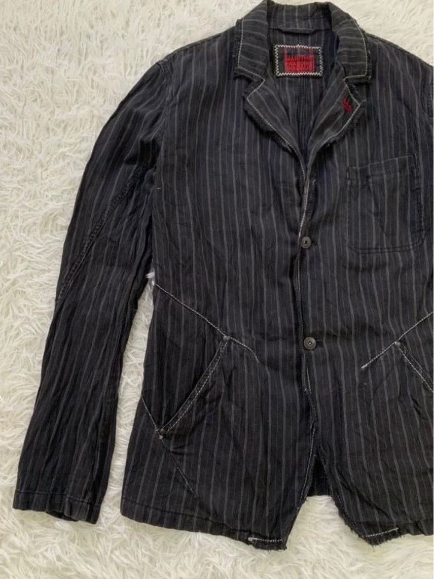 Marithe + Francois Girbaud Marithe Francois Girbaud Striped Collar Coat Size US L / EU 52-54 / 3 - 8 Thumbnail